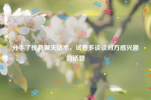 分手了挽救聊天话术，试着多谈谈对方感兴趣的话题
